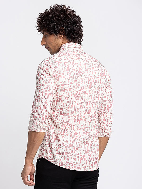 KILLER Men Pink Slim Fit Printed Shirts