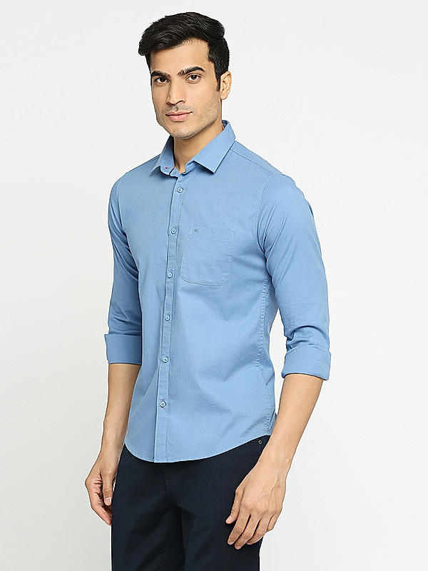 KILLER Men Blue Slim Fit Solid Shirts