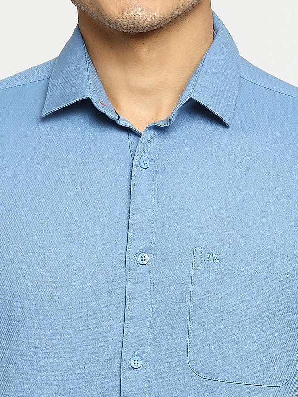 KILLER Men Blue Slim Fit Solid Shirts