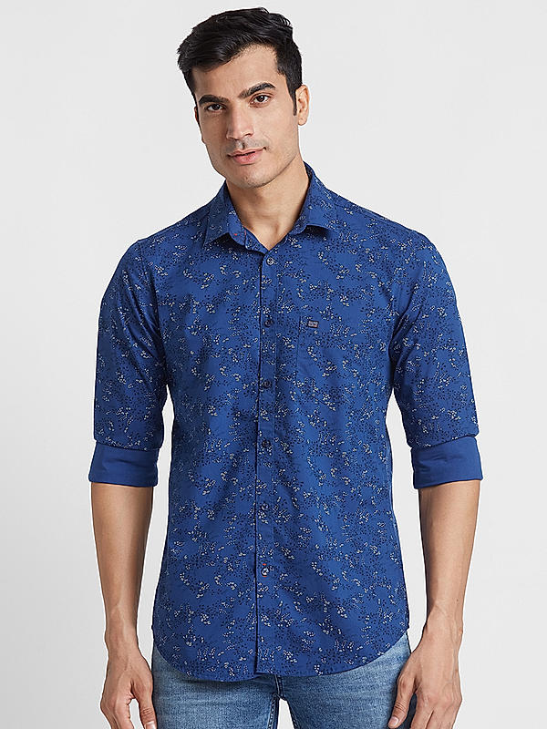 KILLER Men Blue Slim Fit Printed Shirts