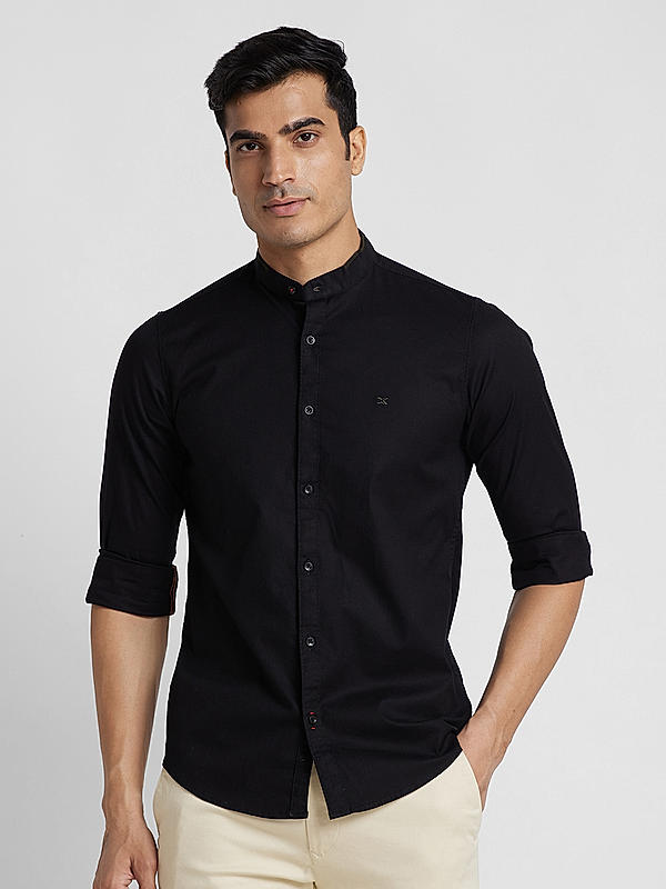 KILLER Men Black Slim Fit Solid Shirts