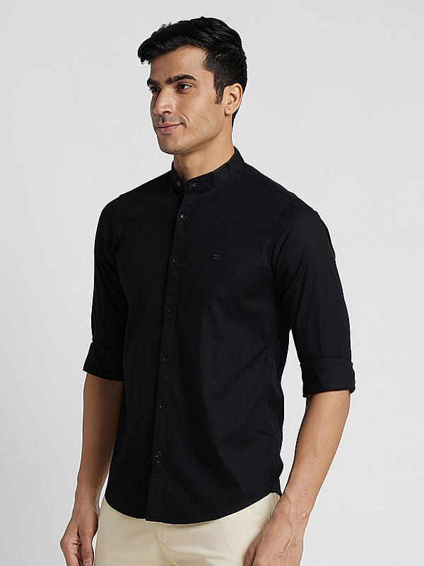 KILLER Men Black Slim Fit Solid Shirts