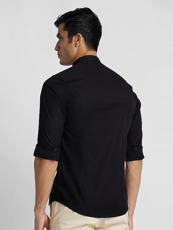 KILLER Men Black Slim Fit Solid Shirts