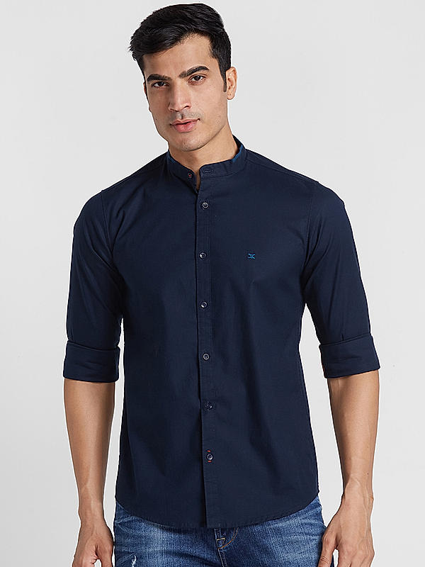 KILLER Men Navy Slim Fit Solid Shirts