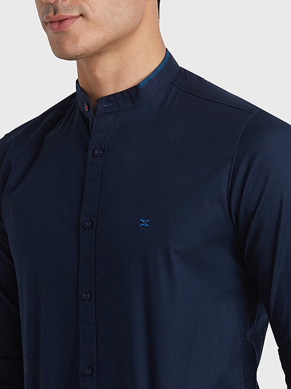 KILLER Men Navy Slim Fit Solid Shirts