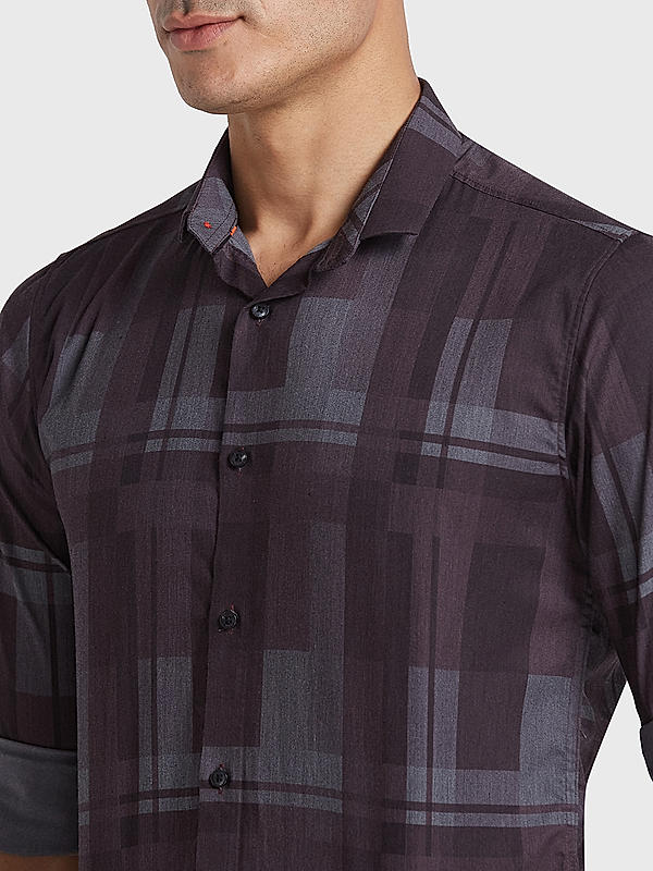 KILLER Men Wine Slim Fit Printed Shirts