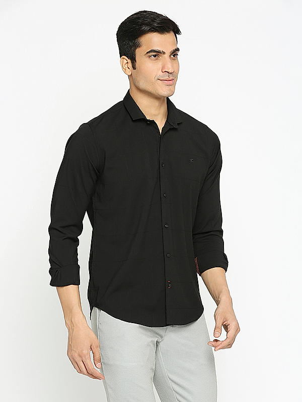 KILLER Men Black Slim Fit Checks Shirts