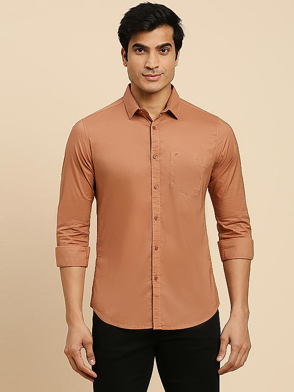 KILLER Men Brown Slim Fit Solid Shirts