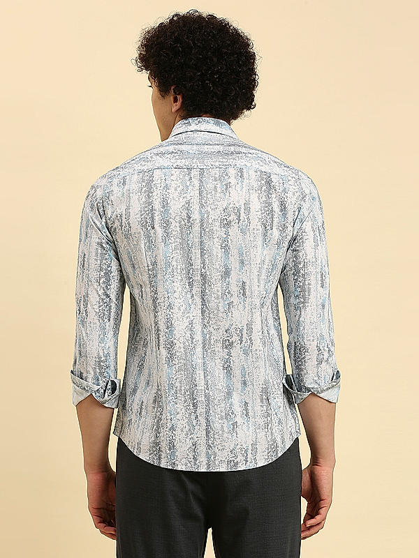 KILLER Men Light Blue Slim Fit Printed Shirts