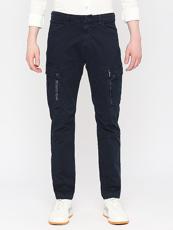 KILLER Men Navy Slim Fit Solid Cargo