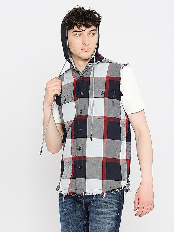 KILLER Men Maroon Slim Fit Checks Shirts