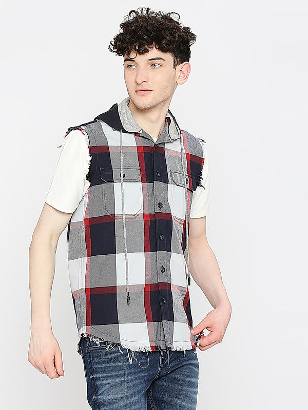 KILLER Men Maroon Slim Fit Checks Shirts