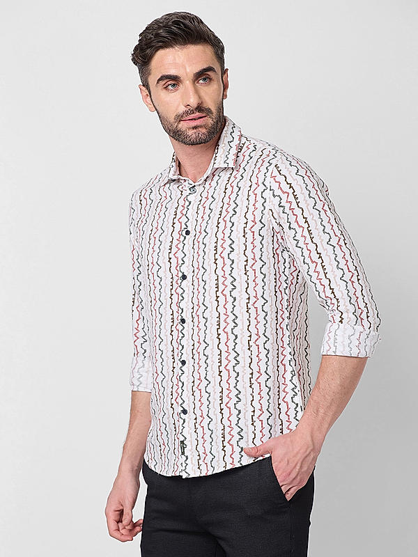 Killer Men Green Slim Fit Stripe Shirts