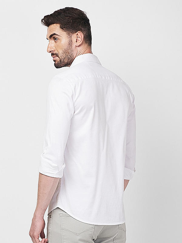 Killer Men White Slim Fit Solid Shirts