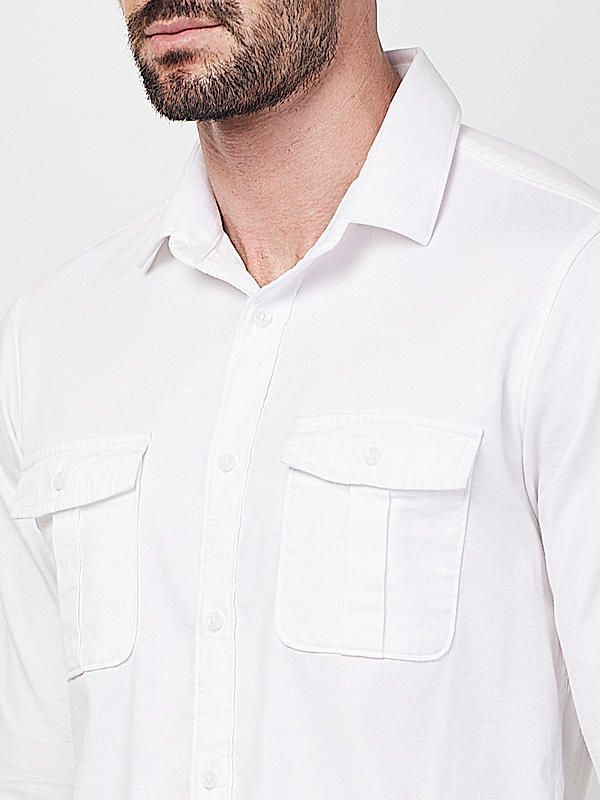 Killer Men White Slim Fit Solid Shirts