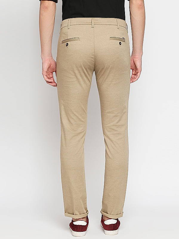 Killer Men Khaki Solid Slim Fit Trousers