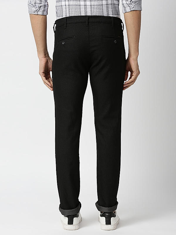 Killer Men Black Solid Slim Fit Trousers