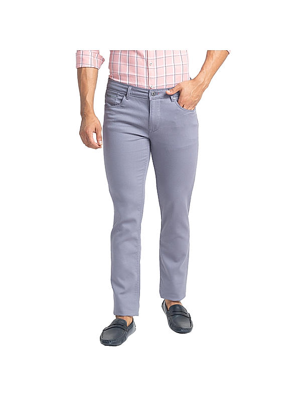 Killer Men Gray Solid Slim Fit Pants