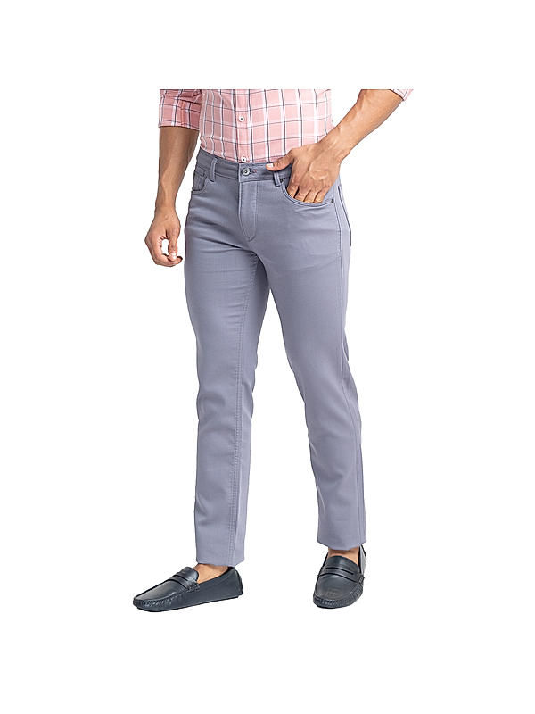 Killer Men Gray Solid Slim Fit Pants