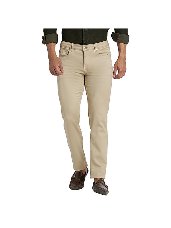 Killer Men Khaki Solid Slim Fit Pants