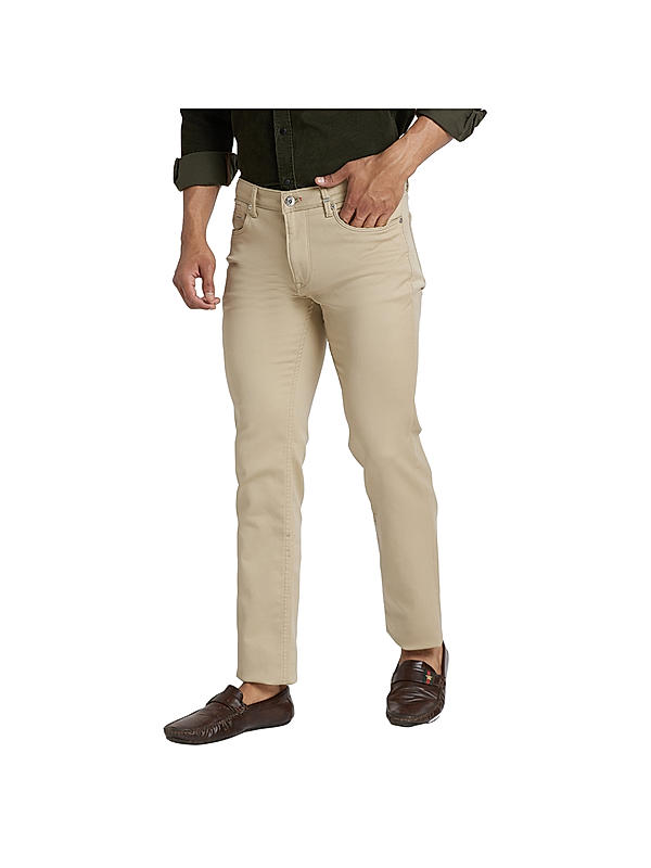 Killer Men Khaki Solid Slim Fit Pants