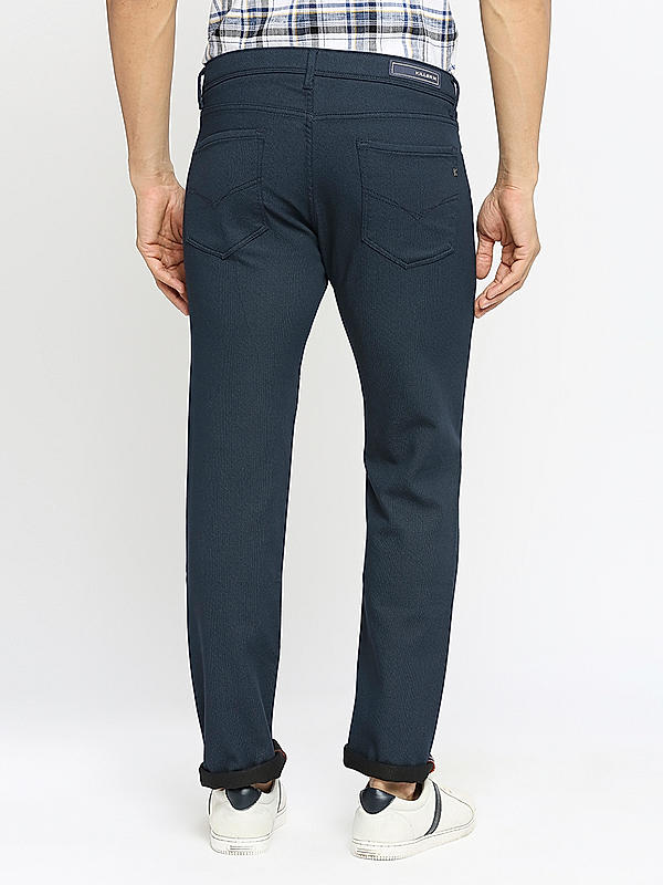 Killer Men Navy Blue Solid Slim Fit Pants