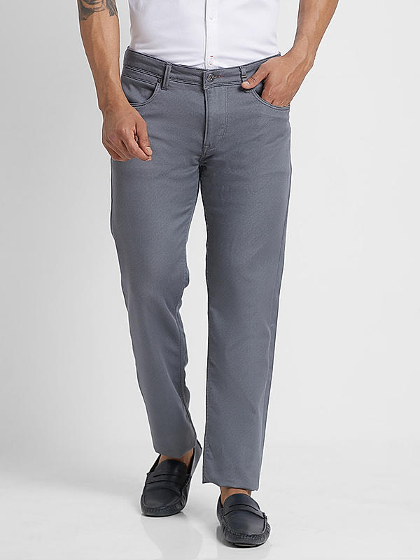 Killer Men Gray Solid Slim Fit Pants