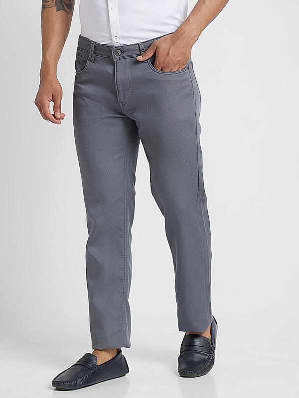 Killer Men Gray Solid Slim Fit Pants