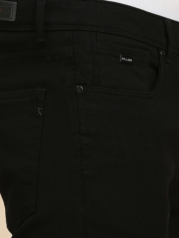 Killer Men Black Solid Slim Fit Pants