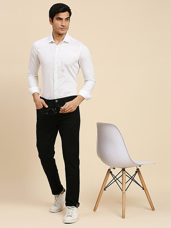 Killer Men Black Solid Slim Fit Pants