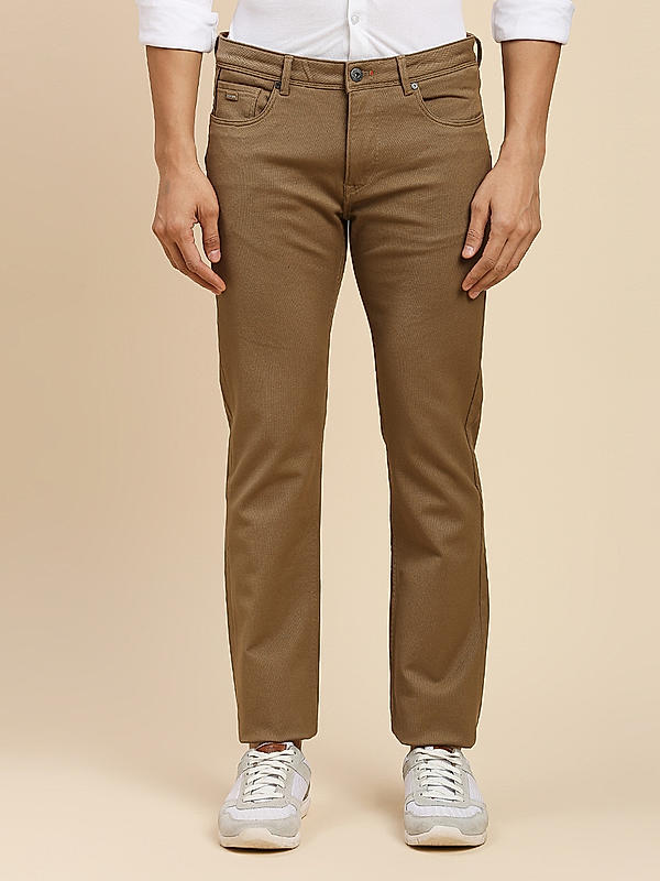 Killer Men Khaki Solid Slim Fit Pants