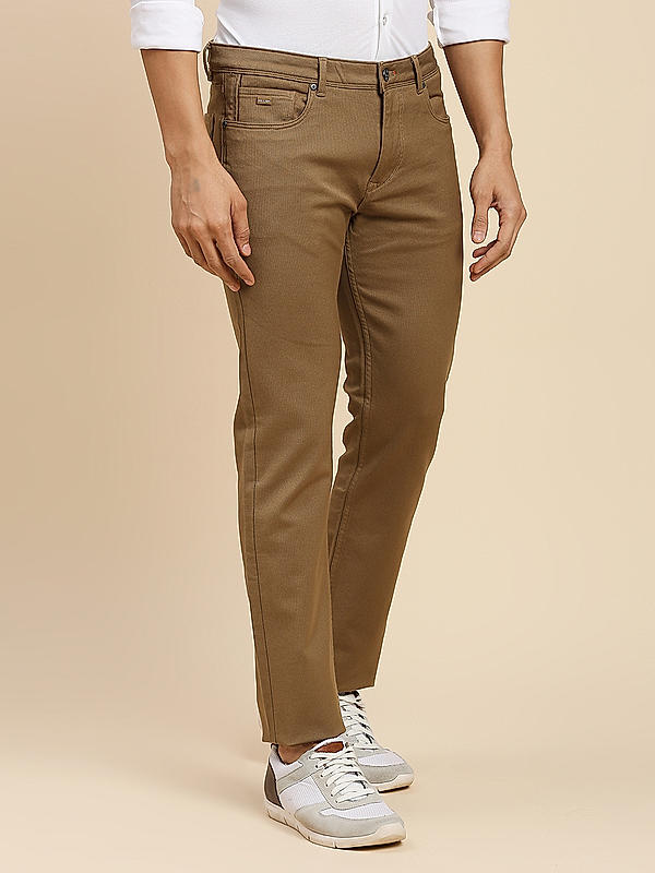 Killer Men Khaki Solid Slim Fit Pants