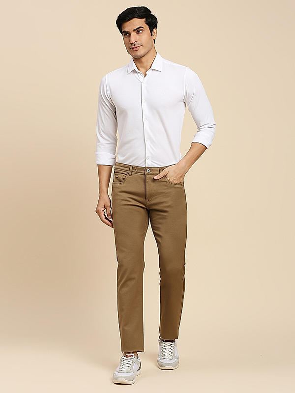 Killer Men Khaki Solid Slim Fit Pants