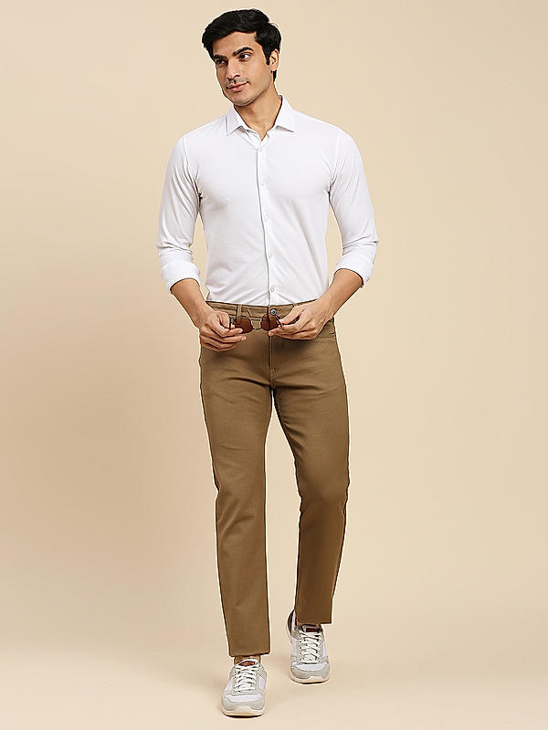 Killer Men Khaki Solid Slim Fit Pants