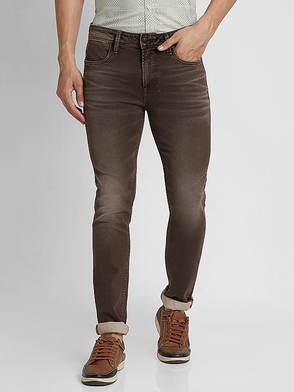 Killer Men Brown Solid Skiny Fit Jeans