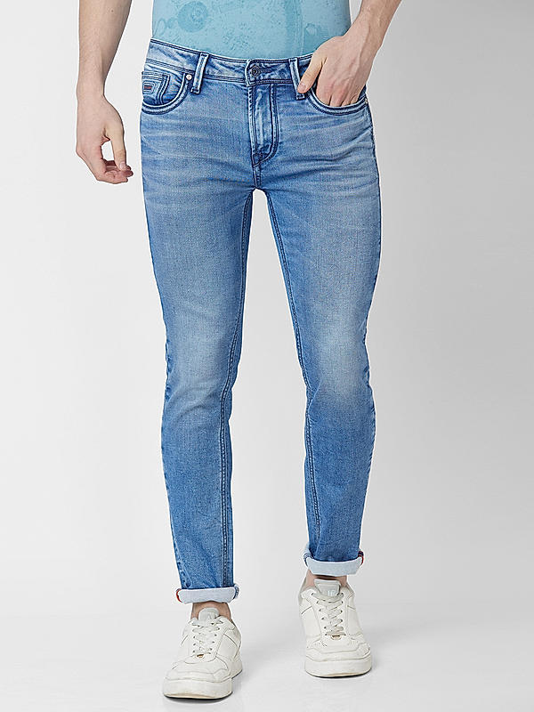 Killer Men Blue Solid Skiny Fit Jeans