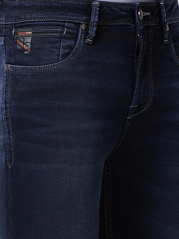 Killer Men Dark Blue Solid Skiny Fit Jeans