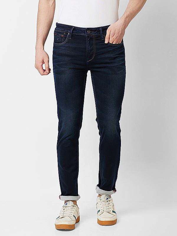 Killer Men Dark Blue Solid Slim Fit Jeans