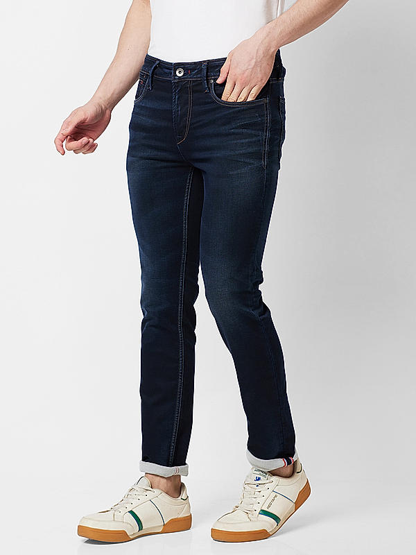 Killer Men Dark Blue Solid Slim Fit Jeans