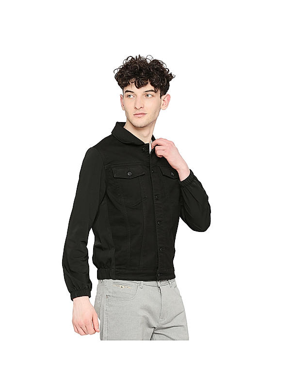 Killer Men Black Regular Fit Solid Jackets