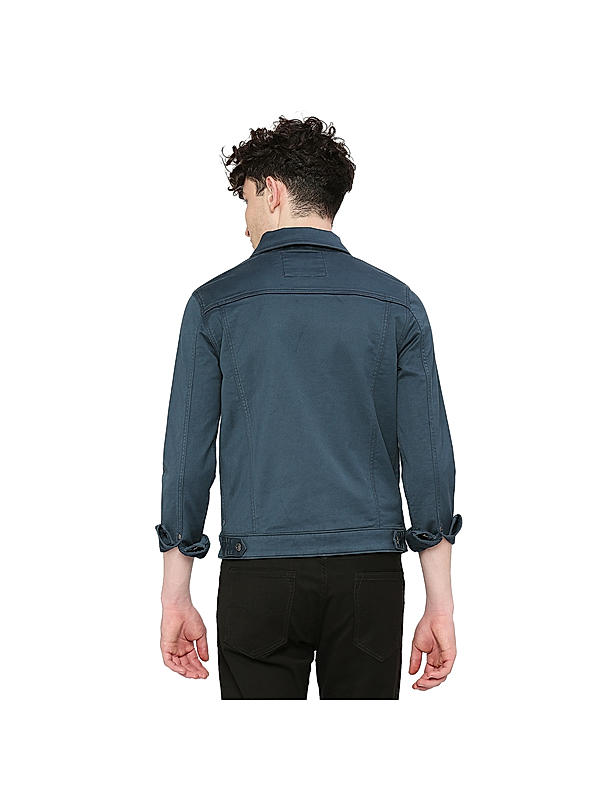 Killer Men Teal Regular Fit Solid Jackets