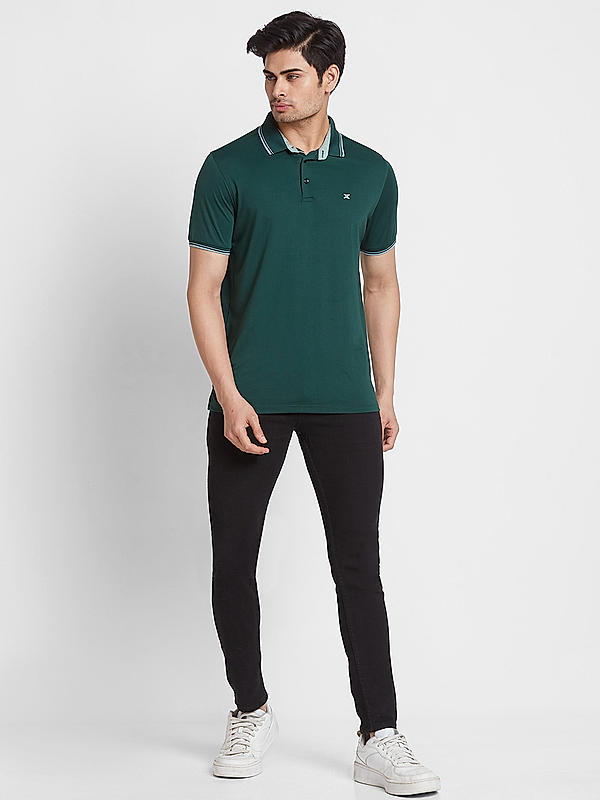 Killer Men Dark Green Regular Fit Solid T-Shirts