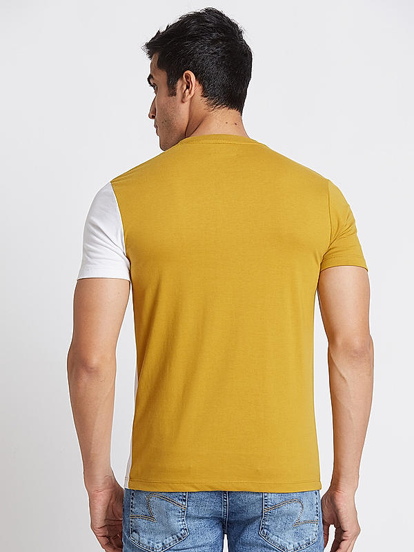 Killer Men Mustard Regular Fit Printed T-Shirts