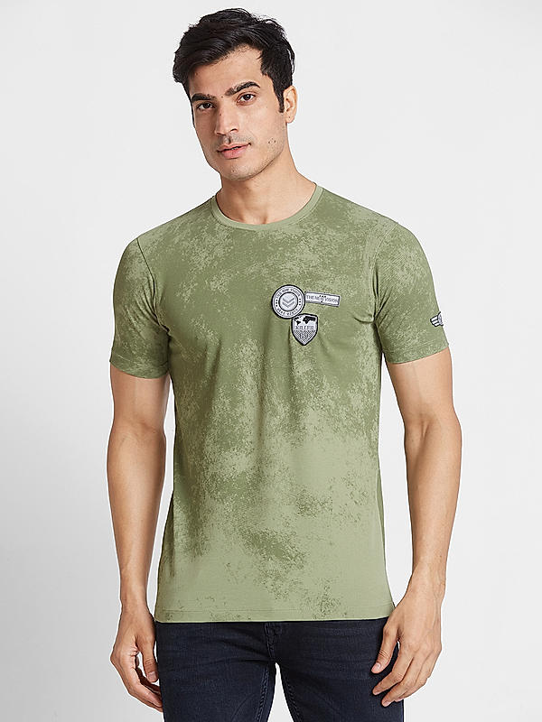 Killer Men Green Regular Fit Printed T-Shirts