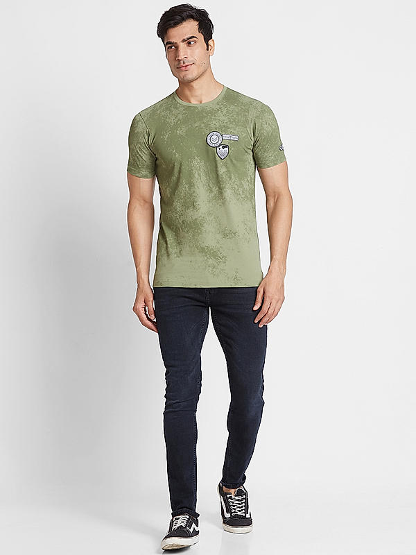 Killer Men Green Regular Fit Printed T-Shirts