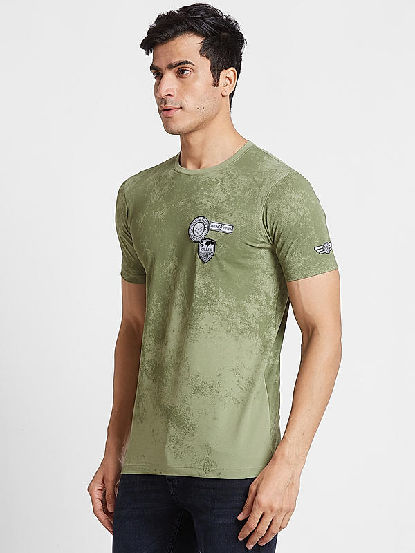 Killer Men Green Regular Fit Printed T-Shirts