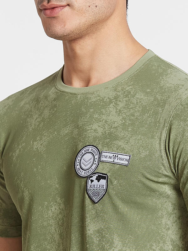 Killer Men Green Regular Fit Printed T-Shirts