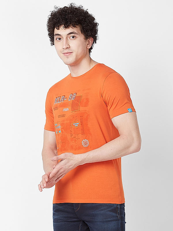 Killer Men Rust Regular Fit Printed T-Shirts