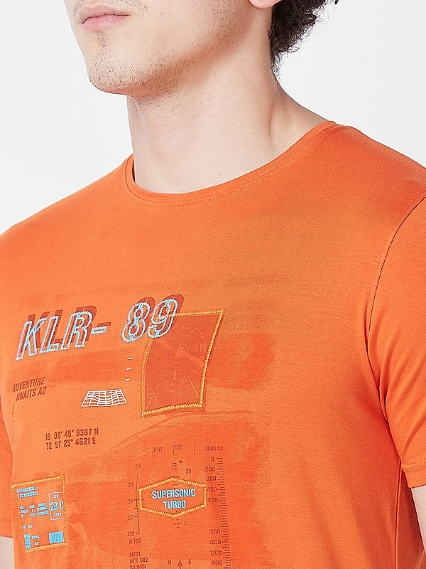 Killer Men Rust Regular Fit Printed T-Shirts