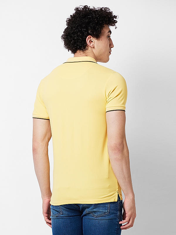 Killer Men Yellow Regular Fit Solid T-Shirts